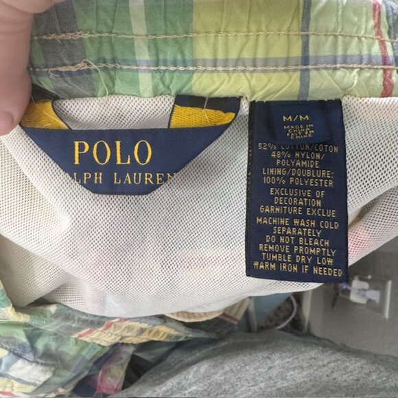 Polo Ralph Lauren Mens Multicolor Plaid Bathing Suit Swim Trunks size M EUC - Picture 7 of 8